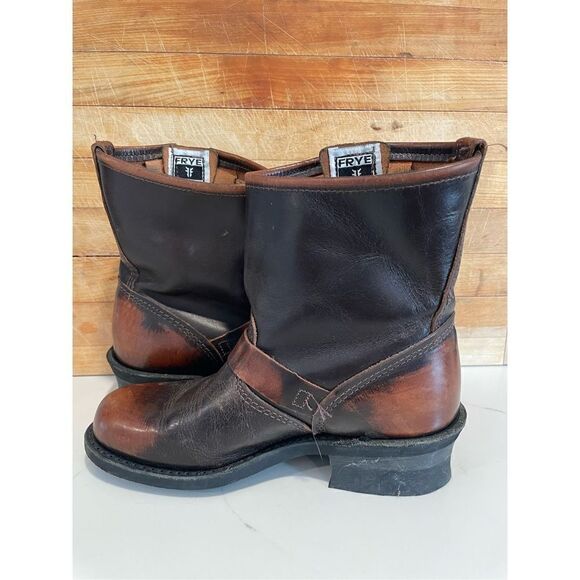 FRYE Smith Engineer Distressed Brown Leather Boots Women’s Sz 6 - Picture 4 of 13